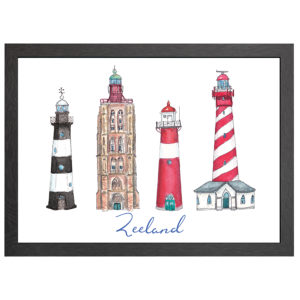 POSTER ZEELAND VUURTORENS IN FRAME - JOYIN